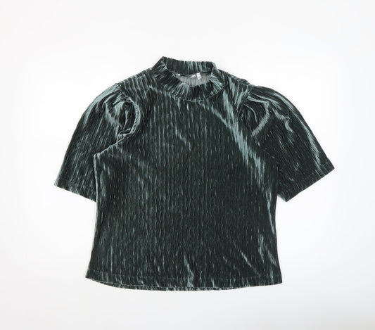 Womens UK Size M b.young Green Basic Blouse