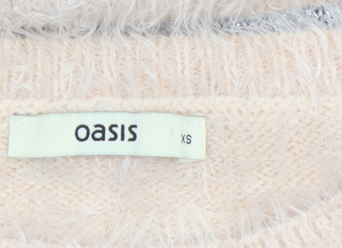 Womens UK Size XS Oasis Beige Pullover Jumper