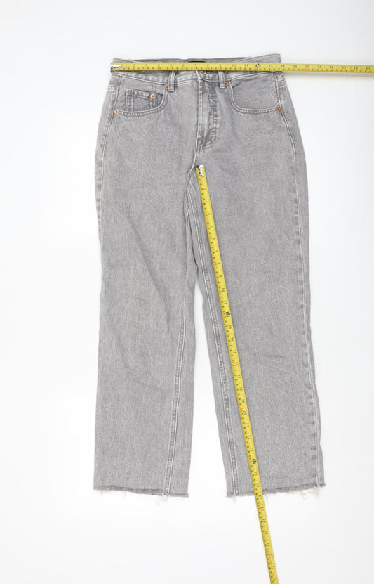 Womens UK Size 8 Stradivarius Regular Fit Straight Grey Jeans