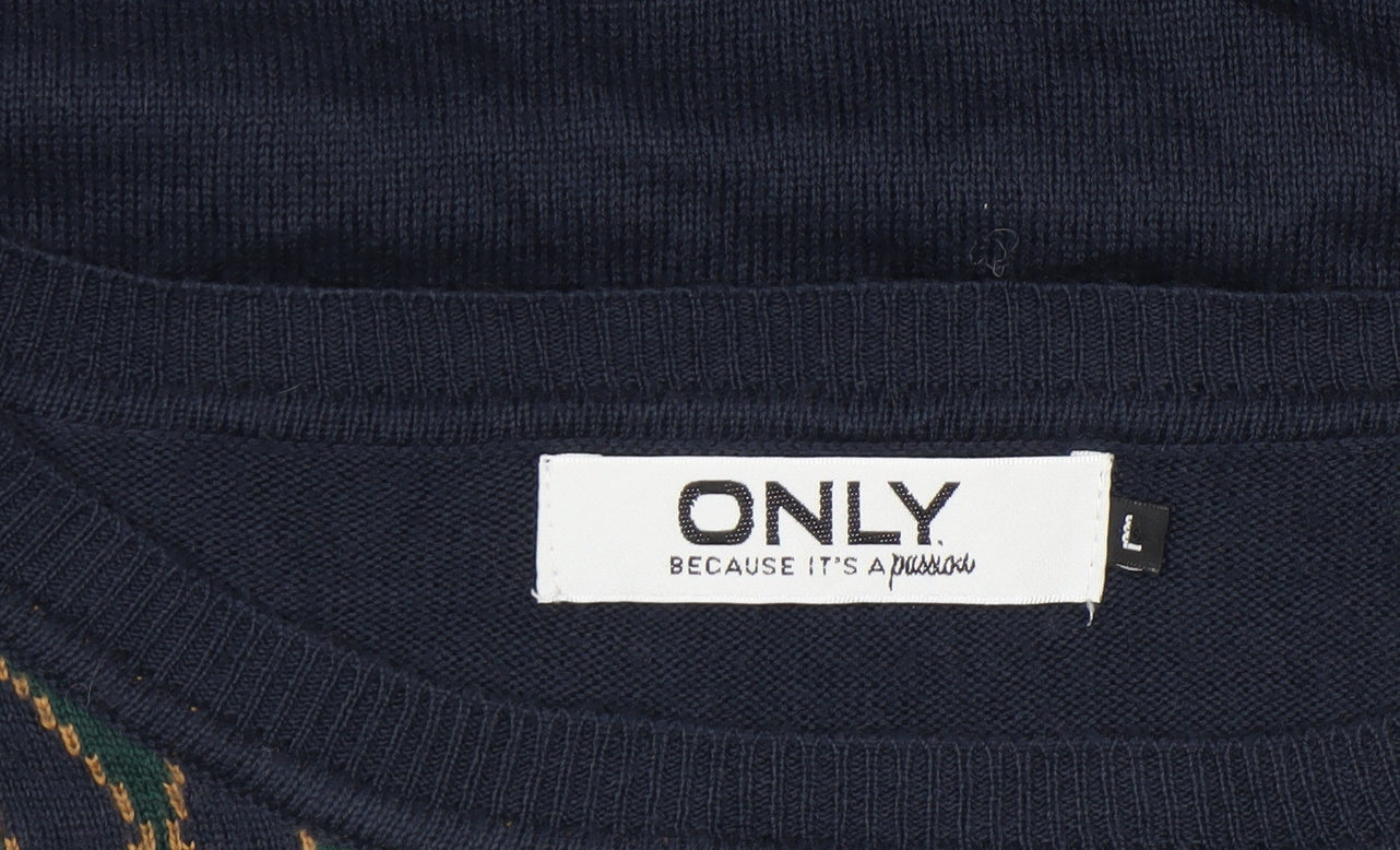 Womens UK Size L Only Blue Pullover Jumper