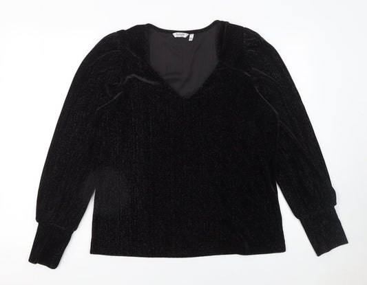 Womens UK Size L b.young Black Basic Blouse