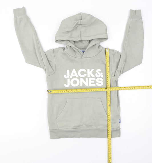 Boys UK Size 10 Years JACK & JONES Green Pullover Hoodie