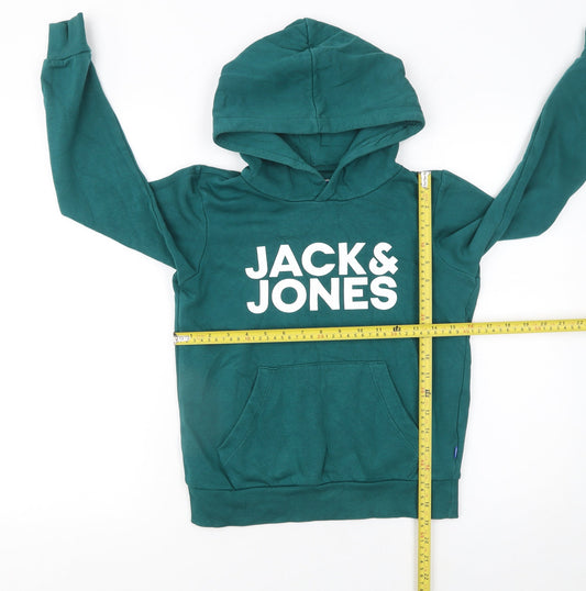 Boys UK Size 12 Years JACK & JONES Green Pullover Hoodie