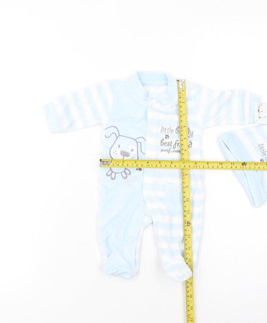 Early Days Unisex Baby Blue Striped Dog Babygrow & Hat Set 0-3 Months