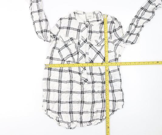 Womens UK Size 10 NEXT White Basic Button-Up