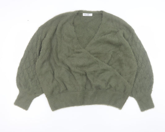 Womens UK Size XL Gallery Green Wrap Jumper