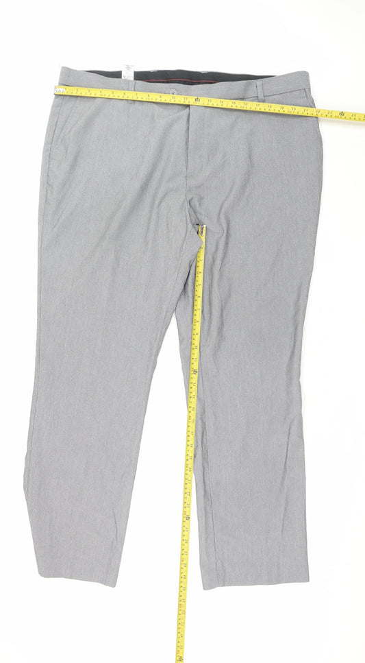 Mens UK Size 42 NEXT Regular Fit Dress Pants Grey Trousers