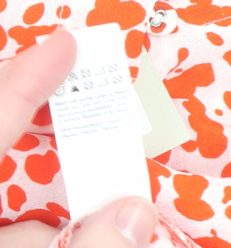 Womens UK Size 10 River Island Orange Blouse Button-Up