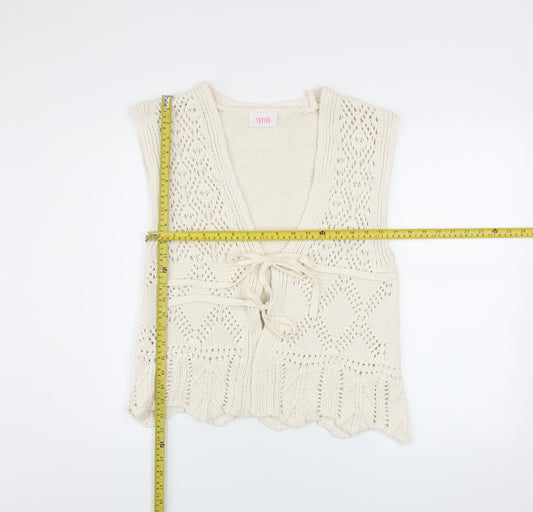 Womens UK Size 12 Savida Ivory Vest Jumper