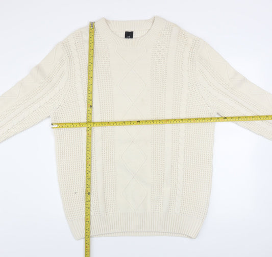 Mens UK Size XL River Island Ivory Pullover Jumper
