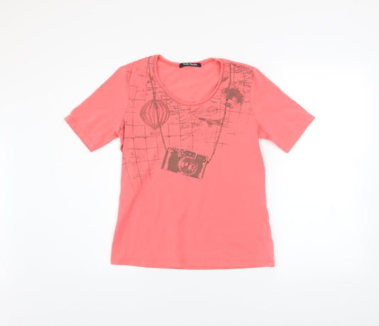 Womens UK Size 12 Betty Barclay Pink Basic T-Shirt