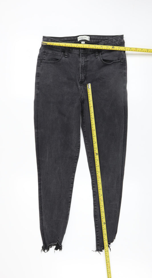 Womens UK Size 10 Abercrombie & Fitch Slim Fit Ankle Black Jeans