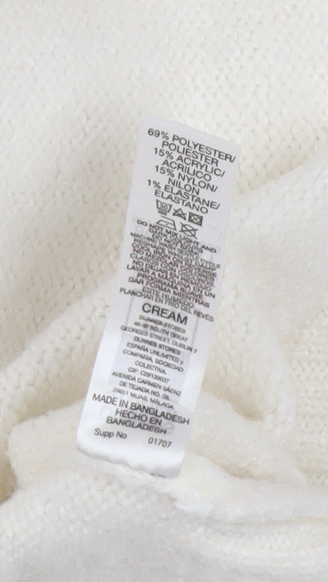 Womens UK Size S Dunnes Ivory Cardigan Jumper