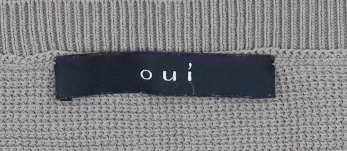 Womens UK Size 14 Oui Beige Pullover Jumper