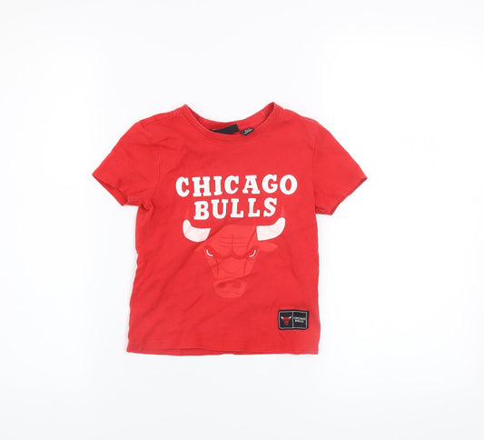 Boys UK Size 3-4 Years NBA Red Basic T-Shirt