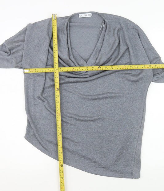 Womens UK Size 14 Gallery Grey Basic Blouse