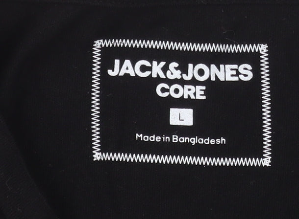 Mens UK Size L JACK & JONES Black T-Shirt