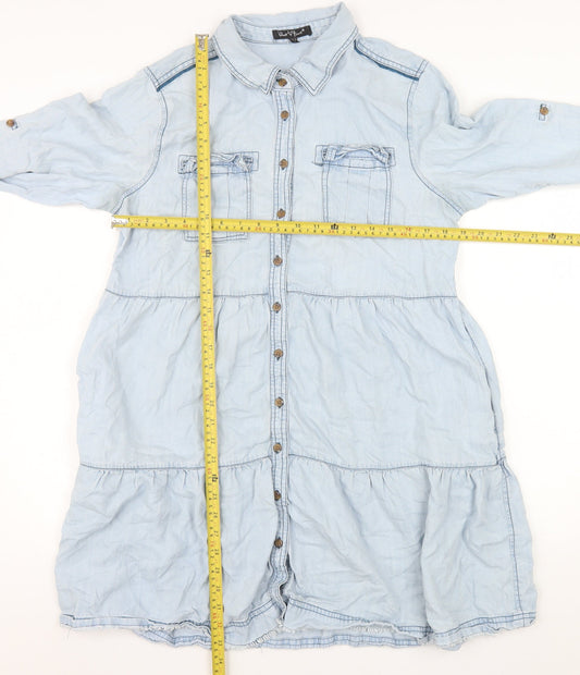 Womens UK Size L Velvet Heart Shirt Dress
