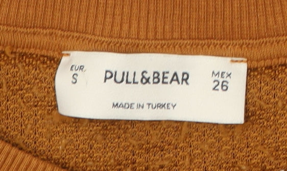 Womens UK Size S Pull&Bear Brown Pullover Sweatshirt