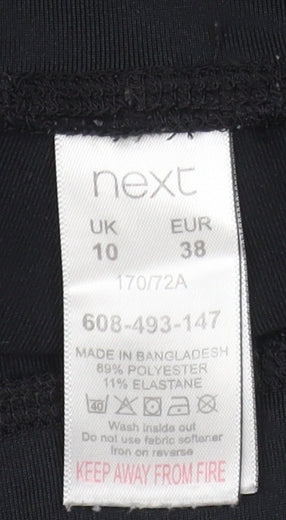 Womens UK Size 10 NEXT Slim Fit Capri Black Leggings