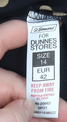 Womens UK Size 14 Dunnes Stores Black Basic Blouse