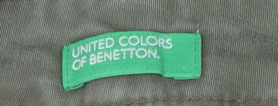 Womens UK Size 10 United Colors of Benetton Regular Fit Chino Green Trousers