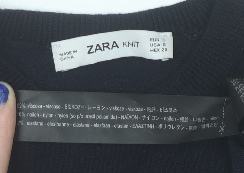 Womens UK Size 8 Zara Black Pullover Jumper