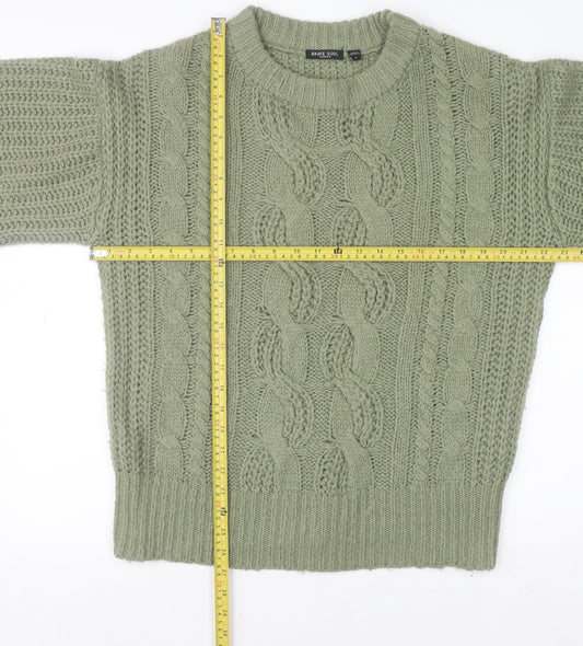 Womens UK Size S Brave Soul Green Pullover Jumper