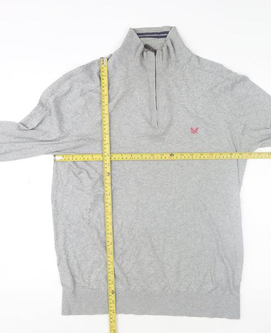 Mens UK Size M Crew Clothing Co. Grey 1/2 Zip Sweatshirt