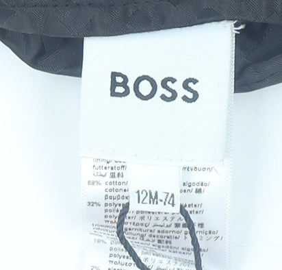 BOSS Unisex Baby Black Puffer Hooded Jacket 12 Months
