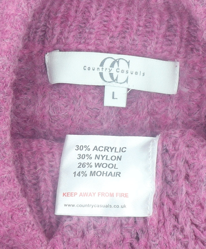 Womens UK Size L Country Casuals Pink Pullover Jumper