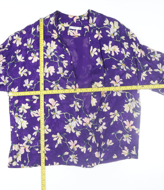 Womens UK Size 14 Mango Purple Kimono Blouse