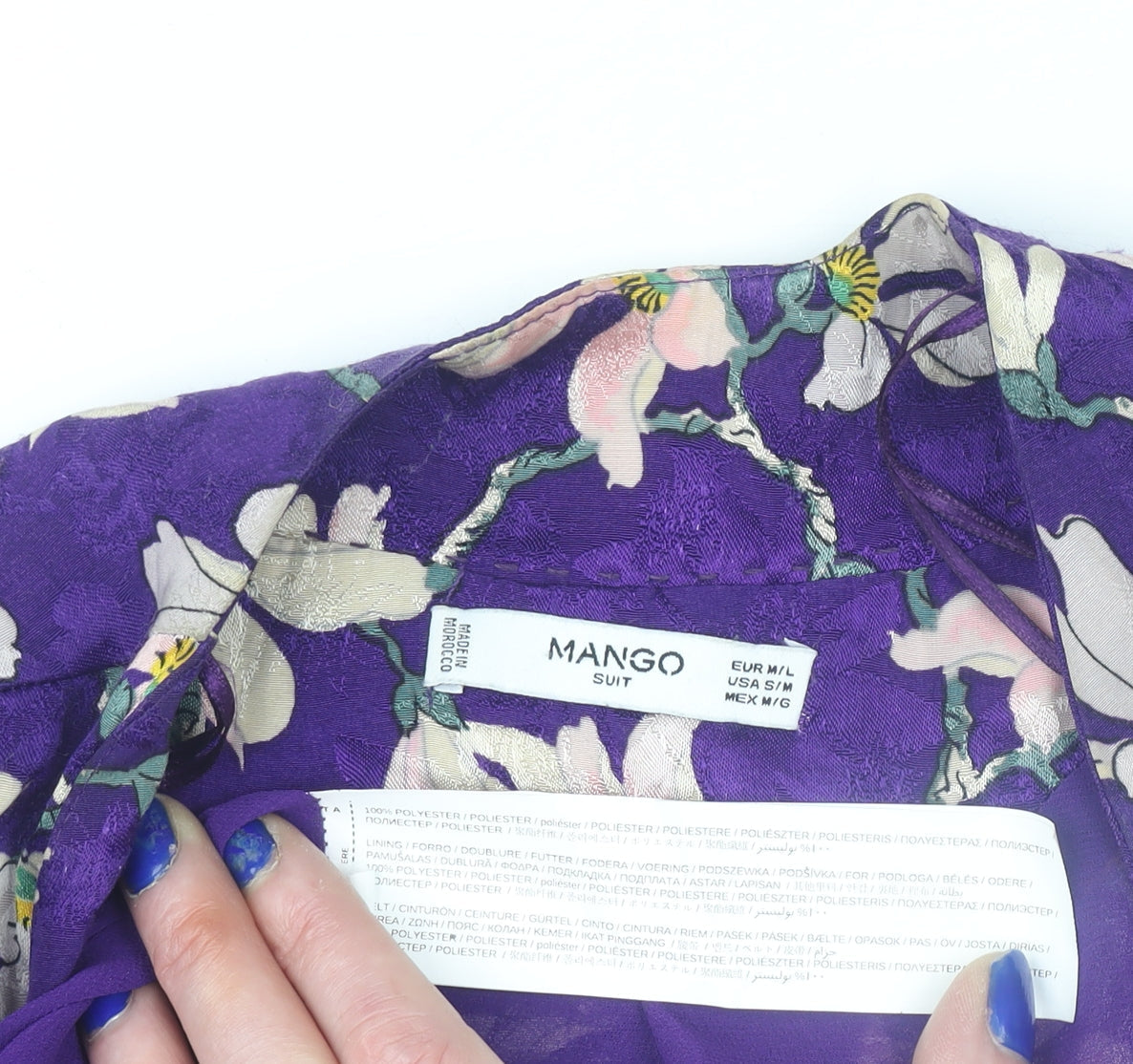 Womens UK Size 14 Mango Purple Kimono Blouse