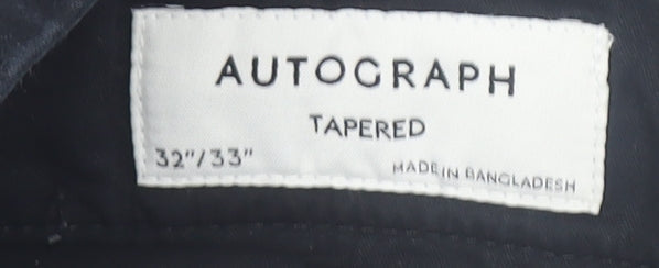 Mens UK Size M Marks and Spencer Regular Fit Chino Black Trousers