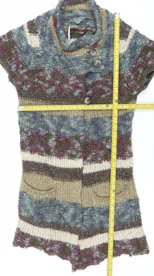 Womens UK Size M Sandwich Multicoloured Cardigan Jumper