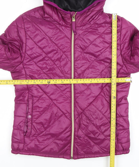 Girls UK Size 8 Years Bershka Purple Puffer Jacket