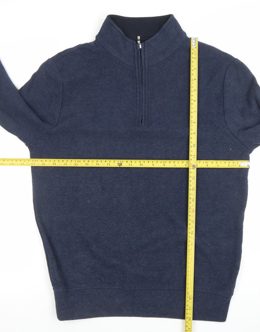 Mens UK Size M Mistral Clothing Co. Blue Henley Sweatshirt