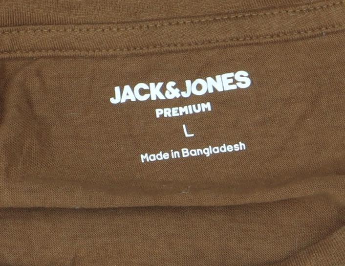 Mens UK Size L JACK & JONES Brown T-Shirt