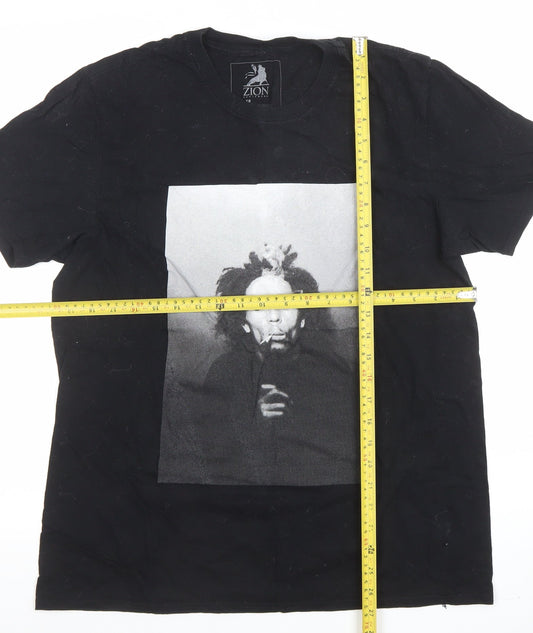 Womens UK Size 18 Zion Rootswear Black Basic T-Shirt