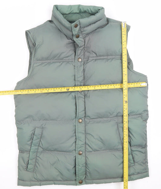 Mens UK Size S Lands' End Green Puffer Jacket