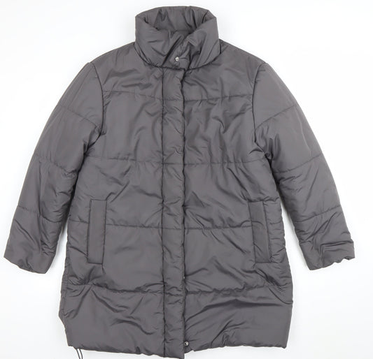 Womens UK Size 10 New Look Grey Puffer Jacket