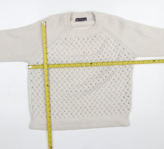 Womens UK Size M Marks and Spencer Beige Pullover Jumper