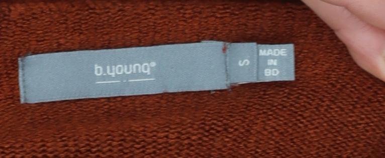 Womens UK Size S b.young Brown Pullover Jumper