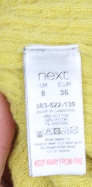 Womens UK Size 8 NEXT Yellow Pullover Jumper