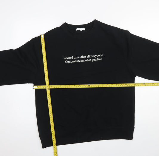 Womens UK Size L Global Work Black Pullover Sweatshirt