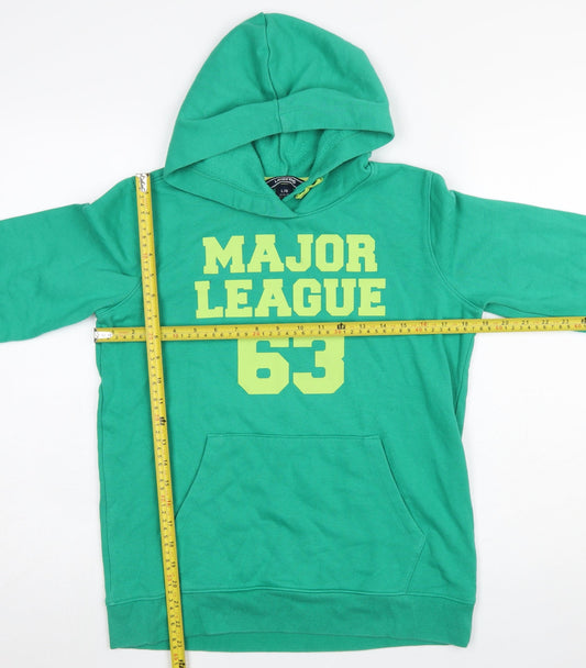 Boys UK Size 12-14 Years Lands' End Green Pullover Hoodie