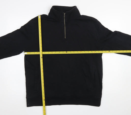 Mens UK Size L Marks and Spencer Black Pullover Sweatshirt