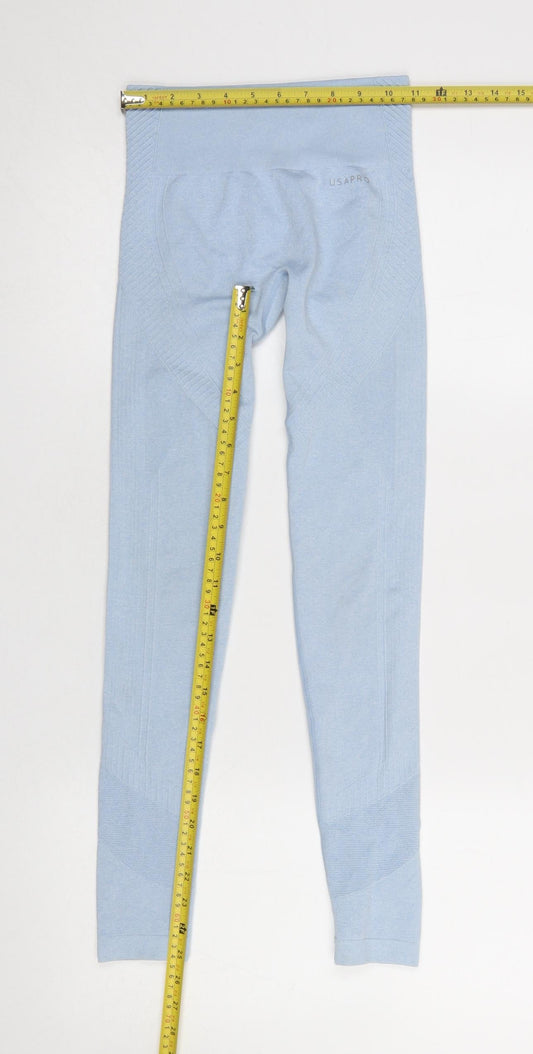 Womens UK Size 6 USA Pro Slim Fit Leggings Blue Leggings