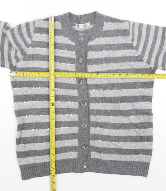 Womens UK Size 14 EWM Grey Cardigan Jumper