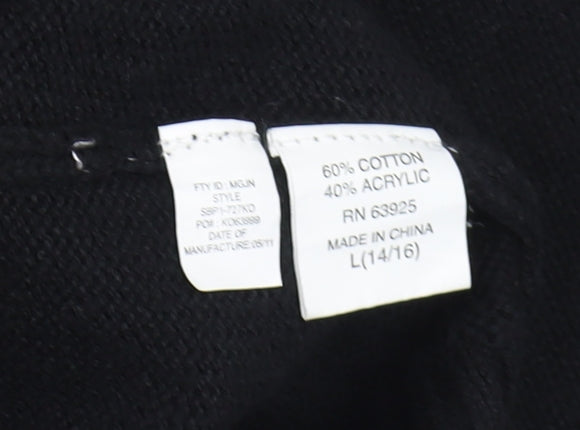 Mens UK Size L XG Black Pullover Jumper